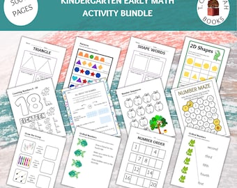 Kindergarten | Early Math Activity Bundle | Printable Worksheets | Preparing for or Supporting Kindergarten Level Education
