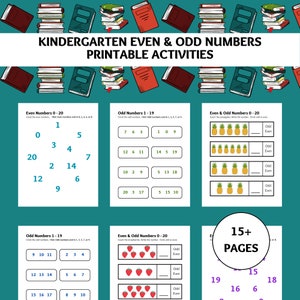 Kindergarten | Even and Odd Numbers Activity Book | Early Math | Printable