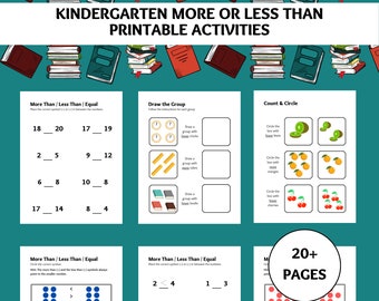 Kindergarten | More or Less Than Activity Book | Early Math | Printable