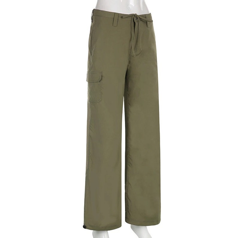 Y2K Cargo Pants Green Tie up Trousers Women's Low Waist - Etsy