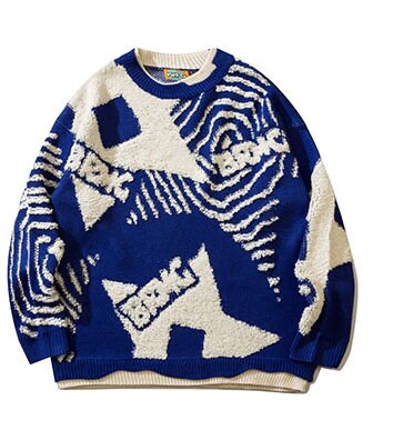 Harajuku Retro Graffiti Star Jumper Knitted Sweater Mens - Etsy