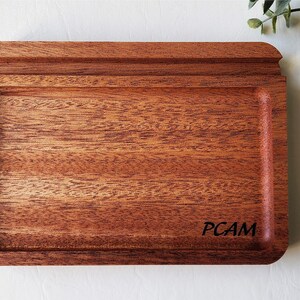 Catch all Tray Personalized Phone/Tablet Holder Groomsmen Gifts Father's Day Gifts Solid European Beech Valet Tray Gifts for Men image 4