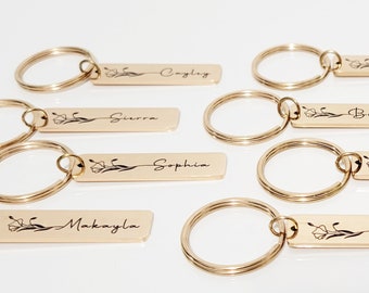 Personalized stainless steel keychains | Engraved keychain | Custom bar keychain | Handmade engraved keyring