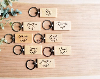 Personalized Maple Wood Keychain: Engraved Keyring