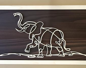 Elephant Doodle Art: Personalized Wooden Wall Decor