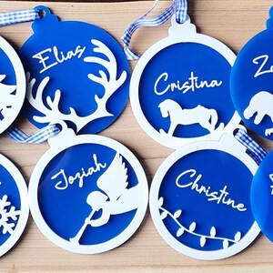Set di ornamenti personalizzati, decorazioni per albero di Natale a 2 strati
