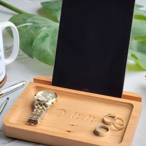 Catch all Tray Personalized Phone/Tablet Holder Groomsmen image 3
