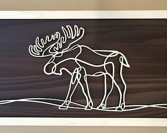Rustic Moose Wall Decor: Handmade Wood Art, Personalized Gift