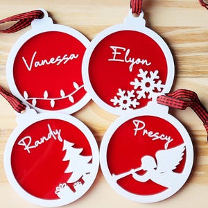 Set di ornamenti natalizi, 2 strati personalizzati