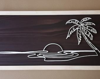 Personalized Palm Tree Wall Art: Handmade Wood Decor