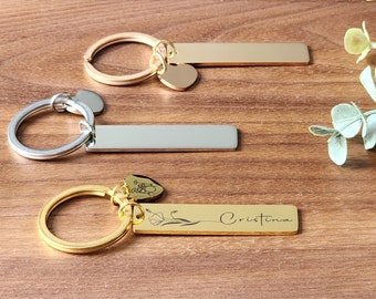 Set of personalized keyring with charm