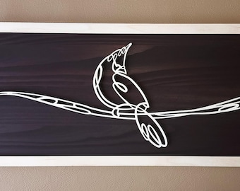 Personalized Cardinal Wood Wall Art - Housewarming Gift