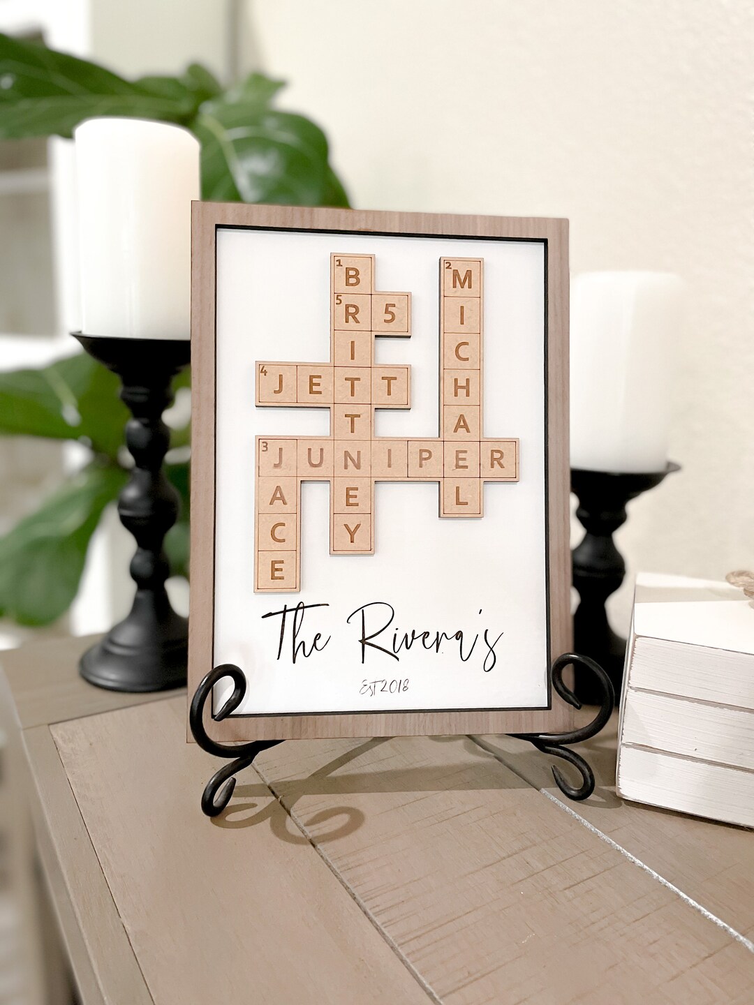 Word Puzzle Family Home Decor Word Search Customizable Etsy
