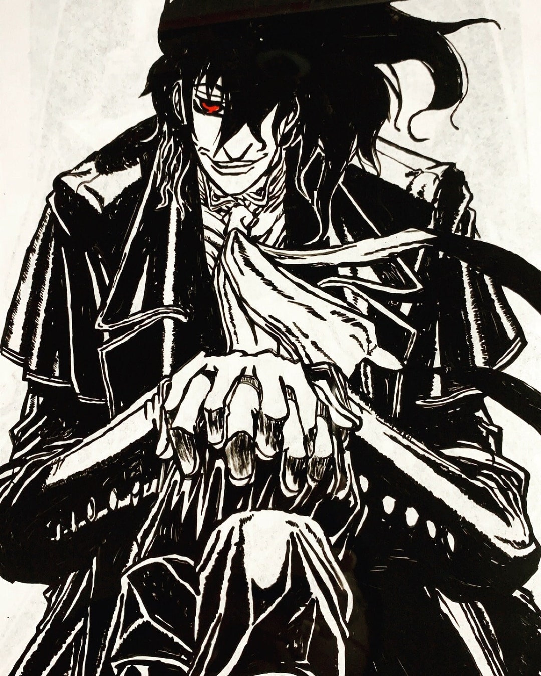 Alucard Hellsing Anime Art Manga Art Acrylic Painting 