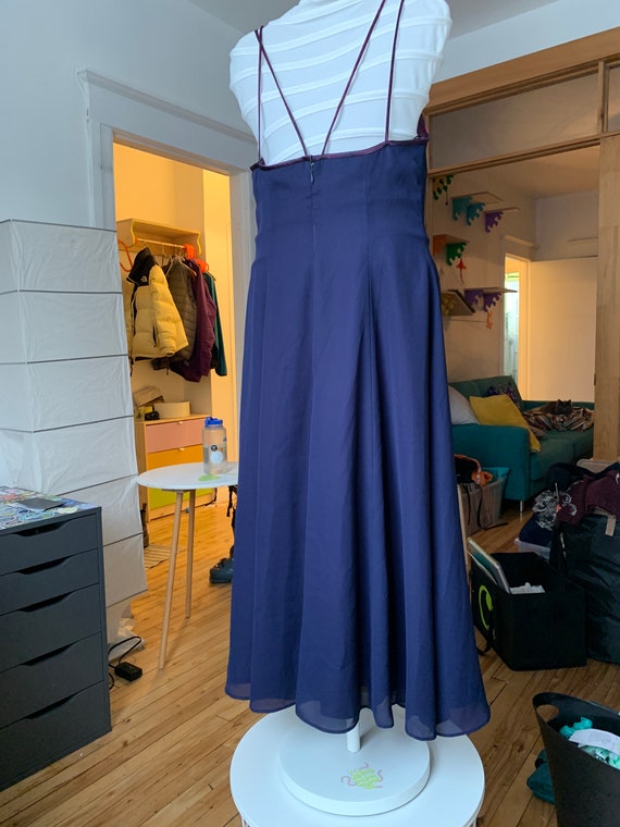 Robe Vintage Bleu Violet Scorpion - Taille 40 - Style Chemisier - Occasion Très Bon état