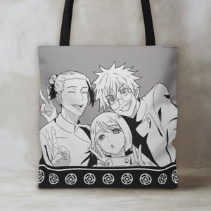 Anime-inspirierte Tragetasche, Comic Convention Tragetasche, Otaku-Chic Tragetasche, Versteckter Bestandsbogen All-Over-Print Anime Tragetasche