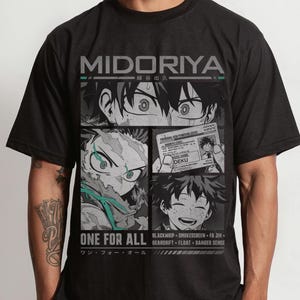 One For All anime-T-shirt, uniseks grafisch T-shirt, cadeau voor animeliefhebbers, fankleding, premium Bella+canvas 3001