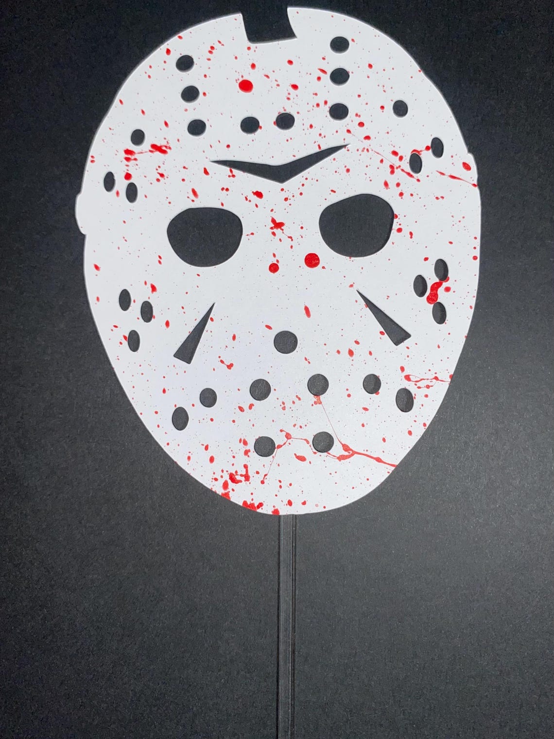 Jason Topper Jason Mask Friday the 13th Cake Topper Silver Glitter/bloody White ...