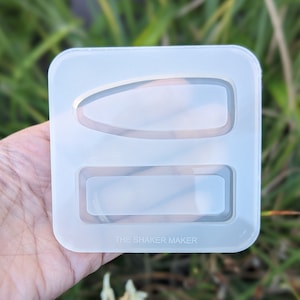 Shaker Clip Version 2 Mold, hair clip resin shaker mold.  Shaker Mold, Silicone Mold, Mini Shaker Molds, Shaker Charms, UV Resin