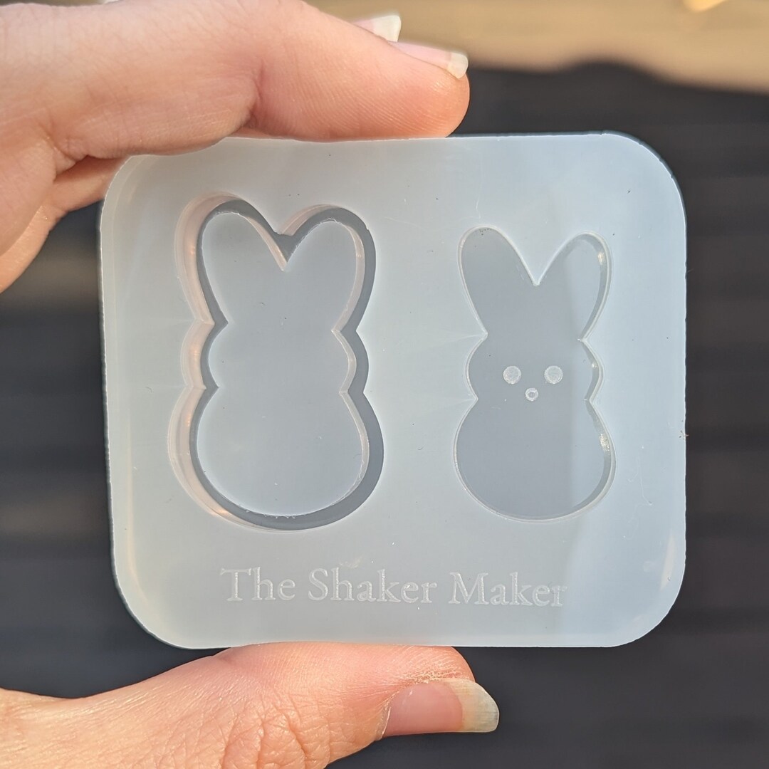 Marshmallow Bunny Shaker Flat Mold Shaker Mold Silicone Etsy