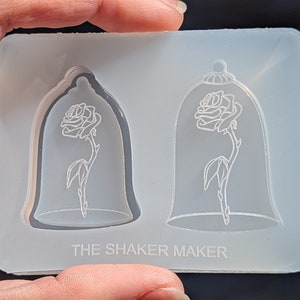 Enchanted Rose Shaker + Flat Mold, Shaker Mold, Silicone Mold, Mini Shaker Molds, Shaker Charms, UV Resin, Epoxy Resin, Resin Mold, UV Mold