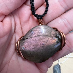 Wire Wrapped Spectrolite With Copper