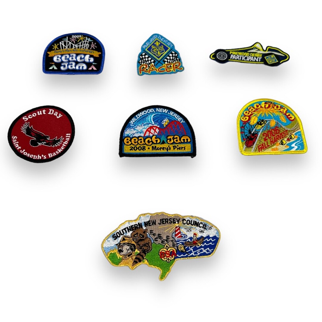 Boy Scouts Day Patches Beach Jam Pinewood Derby Racer 2000s Lot of 7 Etsy