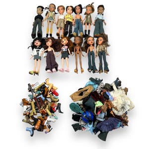 Vintage MGA Bratz Doll Lot with Shoes & Outfits Accessories Huge Lot 13 Dolls