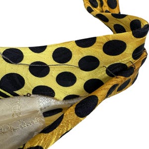 Vintage Gianni Versace Mens Silk Tie Yellow Black Geometric Polka Dot Stripe image 6