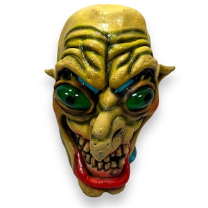Vintage Don Post Studios Adult Halloween Mask Yellow Ears Creepy Scary 2000