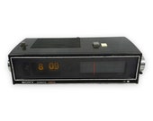 Vintage Sony Alarm Clock Radio Digimatic Flip Numbers 70s Black TFM-C630W Works