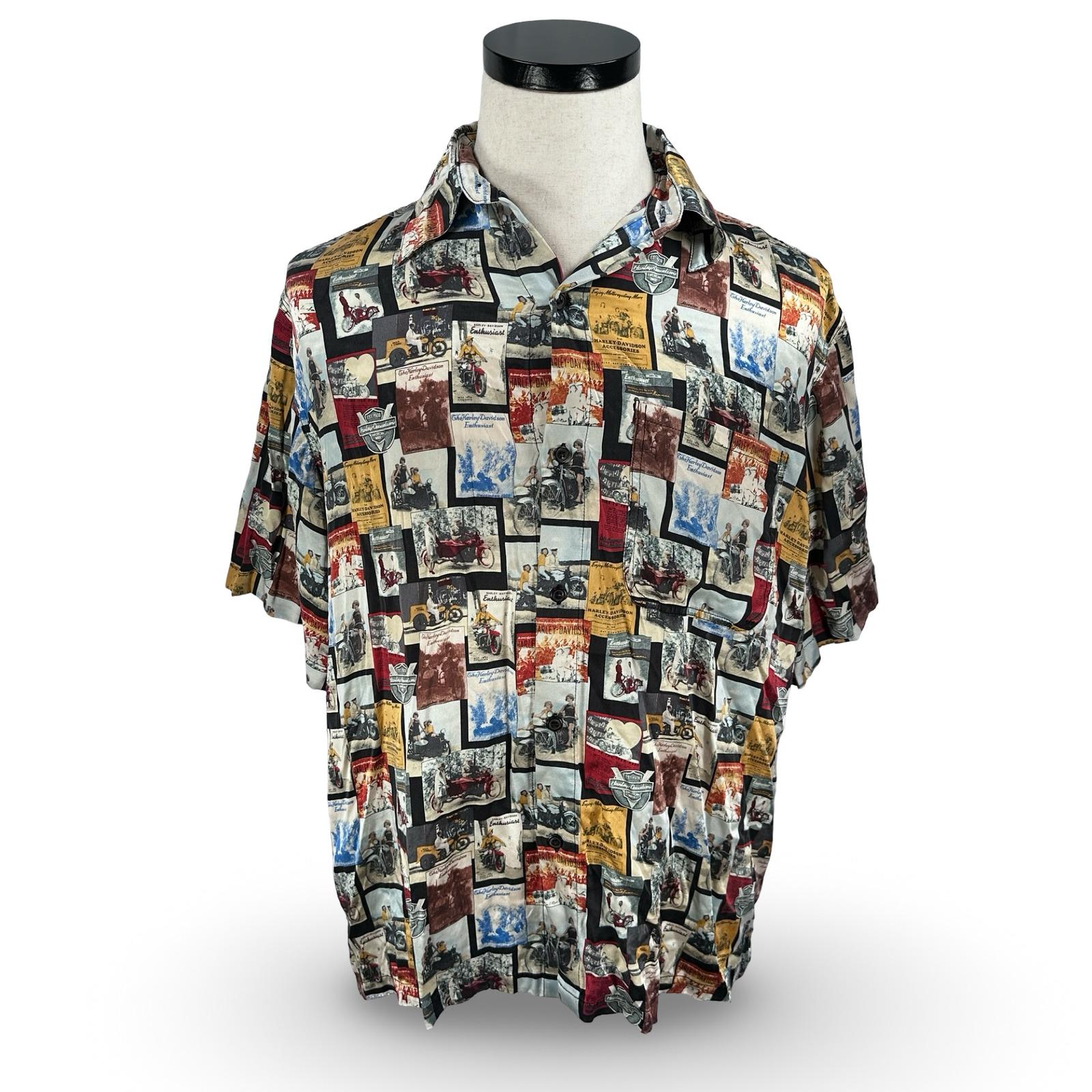 【美品】Harley-Davidson シルク混 半袖シャツ XL 刺繍 00s Silk Harley Shirt - Etsy