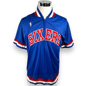 Vintage Philadelphia 76ers Sixers Hardwood Classics Jersey Warmup Shirt 2XL