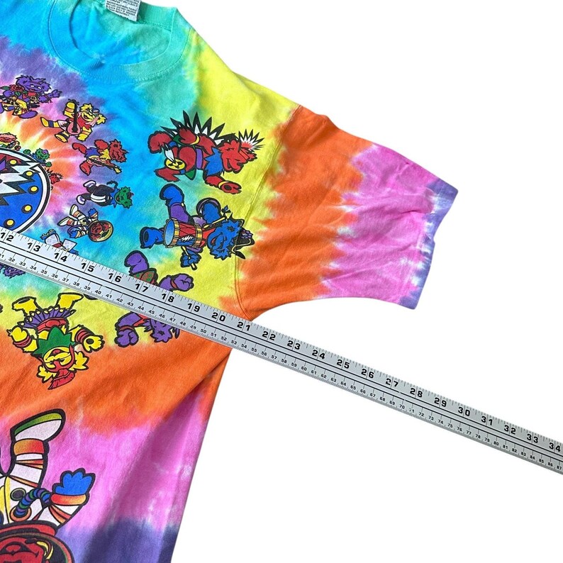 Vintage Liquid Blue Grateful Dead World Bears T-Shirt Mens Large Tie-Dye 90s USA image 10