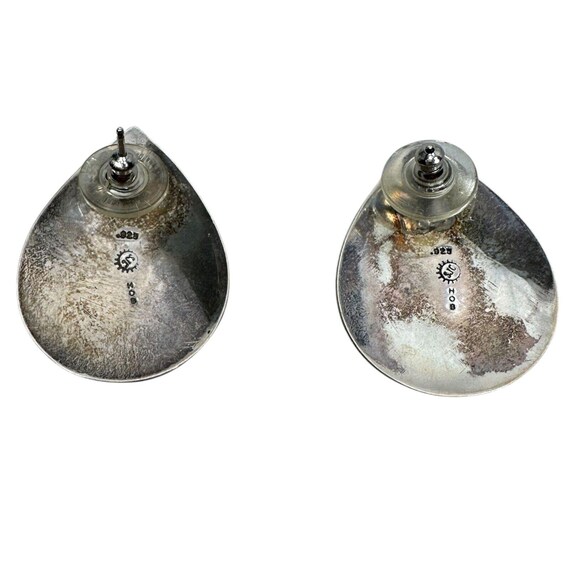 Vintage Sterling Silver Women's Teardrop Earrings 925 Faux Black