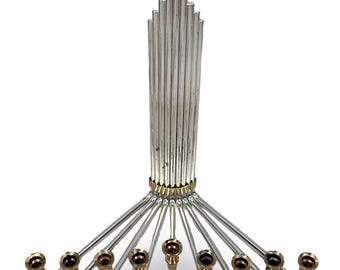 Karshi Jerusalem Silver Gold Tone Deco Organ Pipe Hanukkah Menorah Israel