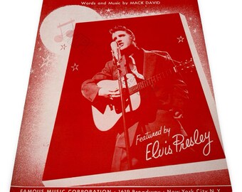 Elvis Presley I Don't Care If The Sun Don't Shine Vintage 1956 Sheet Music Red