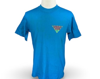 Bugle Boy Kids T Shirt Blue Logo Graphic Cotton Short Sleeve Tee Size XL 18 20
