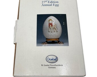 Goebel 2004 Annual Egg 27th Edition Porcelain Lamb Figurine with Stand and Box