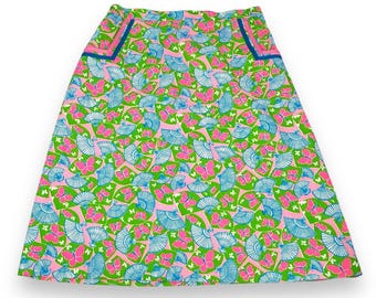 Vintage Lilly Pulitzer Skirt 16 Butterfly Fans Dorothy Bullitt 80s USA Rare New