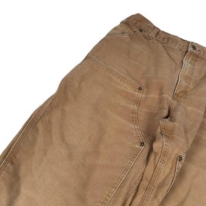 Carhartt B136 Double Knee Work Pants Brown Canvas Dungaree Mens 40x30 Distressed image 3