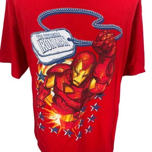 Marvel Invincible Iron Man Graphic T-Shirt Mens XL Red Y2K Superhero Y2K Mexico image 2