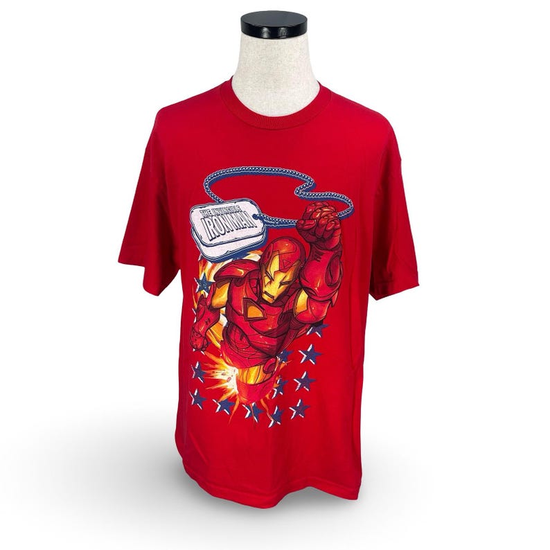 Marvel Invincible Iron Man Graphic T-Shirt Mens XL Red Y2K Superhero Y2K Mexico image 1
