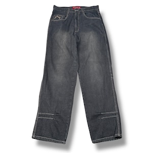 Vintage Y2K Karl Kani Baggy Jeans Mens 34 x 34 Faded Black Denim 100% Cotton