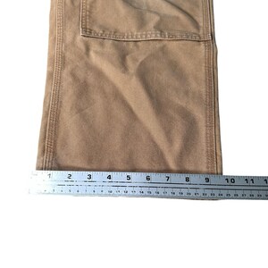 Carhartt B136 Double Knee Work Pants Brown Canvas Dungaree Mens 40x30 Distressed image 9