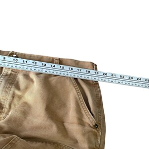 Carhartt B136 Double Knee Work Pants Brown Canvas Dungaree Mens 40x30 Distressed image 6