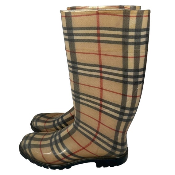 Burberry Vintage Check Rain Rubber Boots Women's … - image 3
