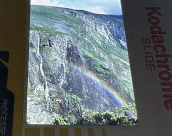 Vintage 35mm Slide Photo Photograph Landscape People Rainbow Buildings