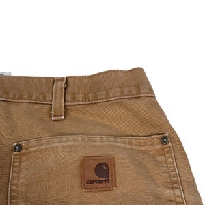 Carhartt B136 Double Knee Work Pants Brown Canvas Dungaree Mens 40x30 Distressed image 4