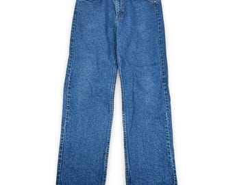 Vintage 90s Levis 505 Orange Tab Jeans Mens 34x30 USA Blue Straight Paint Spots